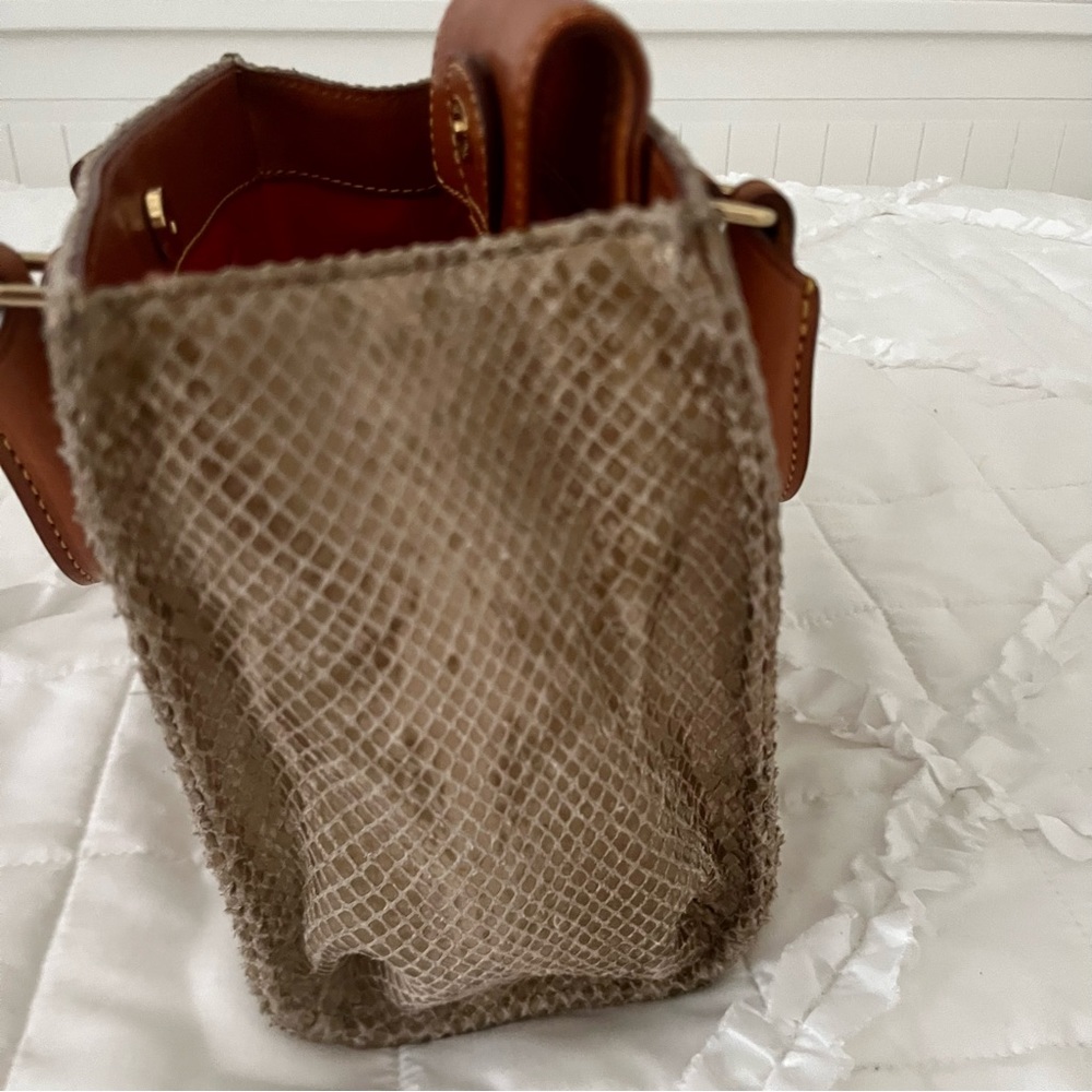 Python Snake Print Leather W/ Brown Leather Trim … - image 5